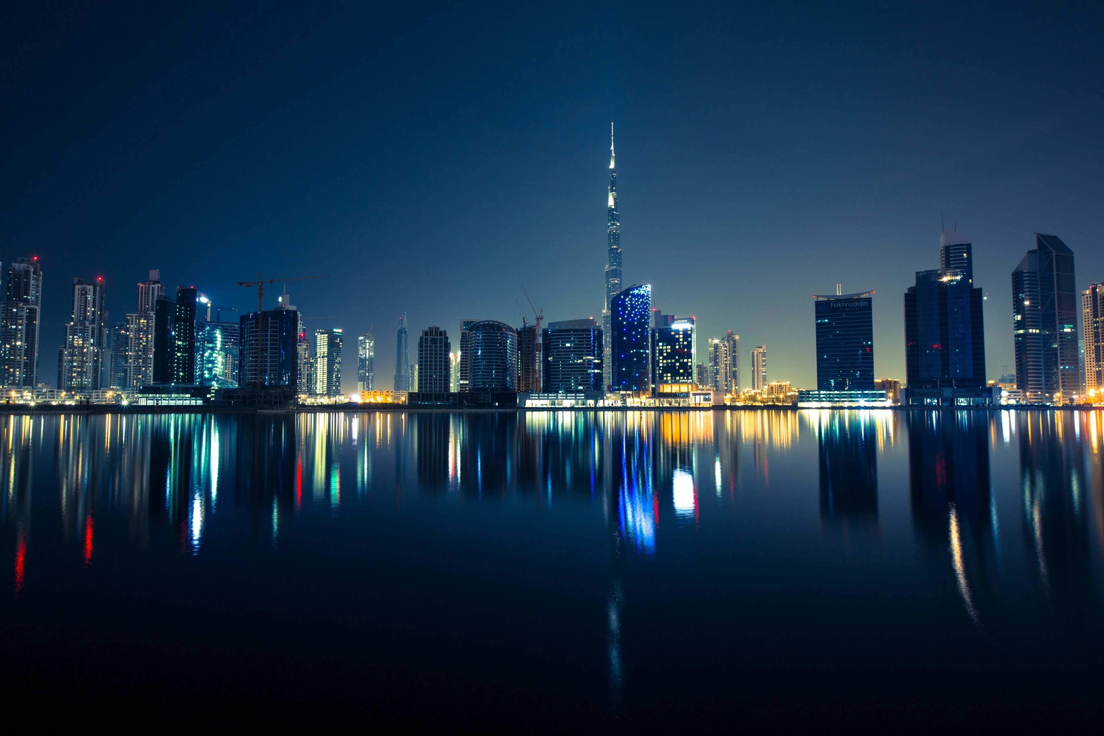 Illuminated City Buildings